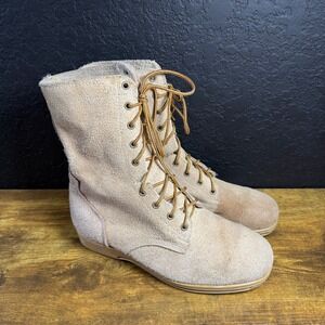 Lotus Tigertan Tan Suede Combat Boots Mens Size‎ 44 EU Military Style Footwear